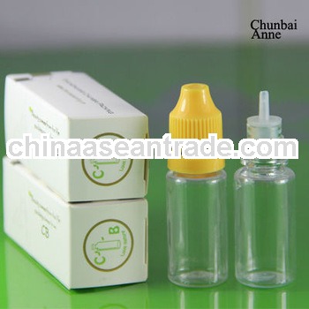 Stock now!! clear pet 10ml e-liquid dropper bottle with childproof cap long tip