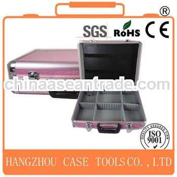 Stripe ABS panel aluminum cases with Big Aluminum Frame & Round Steel Corner design,chromed hand