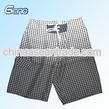 Stripe beach board shorts with 100% polyester material