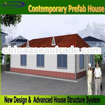 Sunrise ecnomic and new concept flat roof prefabricated house