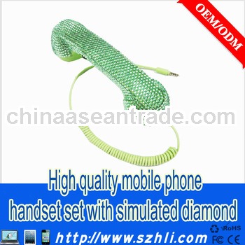 Super Hot!Brand new design retro style crystal handset suits for all mobile phones with slide key vo