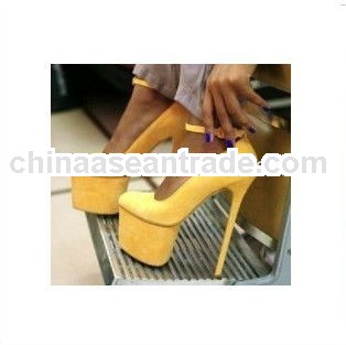 Super high platform yellow leather women heels pumps 2013