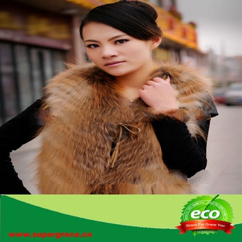 Superior Brown Women Favourite Red Fox Vest With Skin Hide
