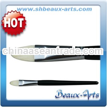 Synthetic Hog Bristle Filbert Brush with black lacquered handle
