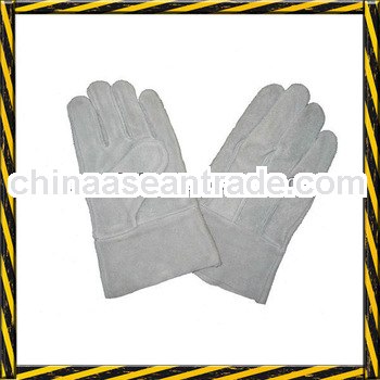 TIG Natural white cow split leather Welding Gloves safety cuff