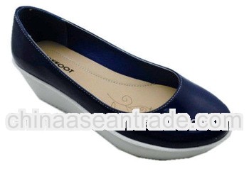 TODDER-1003 platform ladies shoes with shinning PU upper and white PU outsole