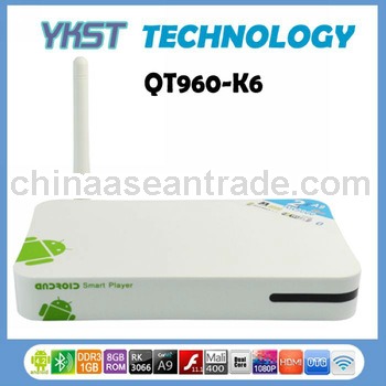 TV Box QT960-K6 with Android 4.2 Rockcip RK3066 Cortex-A9 Dual Core 1.6GHz 1GB / 8GB Wifi, Bluetooth