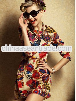 The new early designers women autumn fashion clothing 2013 European stylish brand high-end printing 