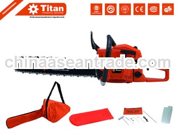 Titan 52cc gas yongkang chain saw with CE, MD certifications air powered chain saw