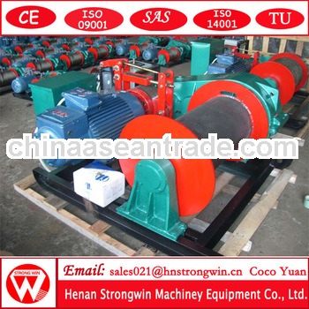 Top quality 10ton single drum electric wire rope winch with schneider motors