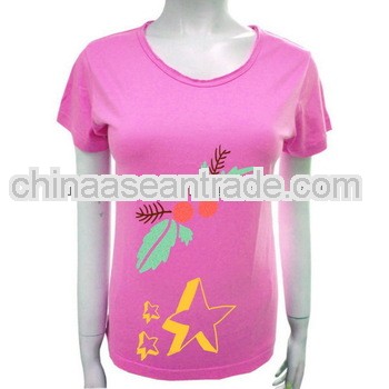 Top quality emborider women t-shirts organic