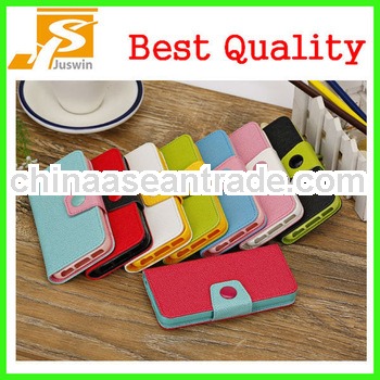 Two Tone Color Leather Diary case for iphone 5C accessories