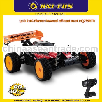 UNI-FUN Huanqi HQ735 high speed 2.4G 1/10 scale off road scooter electric powered rc car with 540PH 
