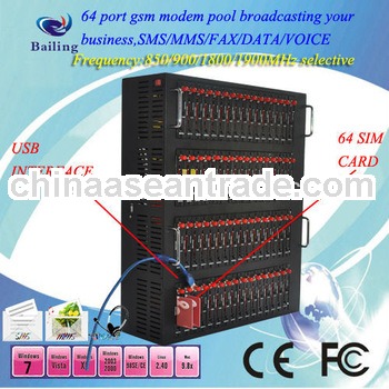 USB Interface GSM GPRS 64 Port Modem Pool Based on Wavecom or Siemenss Module Bulk SMS Machine
