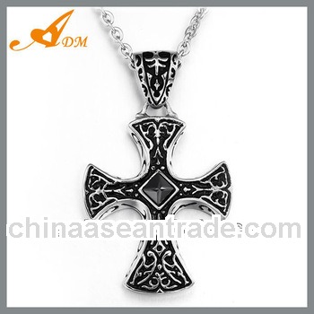 Unique vintage titanium steel cross necklace