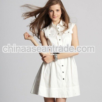 Urban Beauty Sleeveless Dress with Belt White