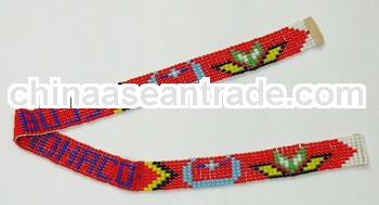 Vintage belt red beaded belt