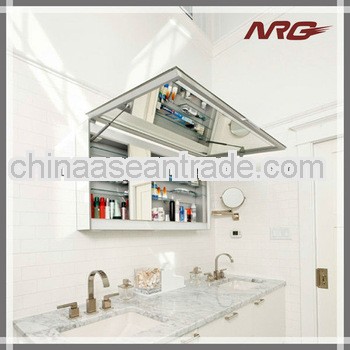 Wall mounted corner bathroom mirror cabinet