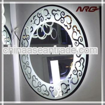 Wave wall mirror mirrorred bath vanity