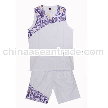 White 100% Polyester Dry Fit Basketball Sportswear Jersey