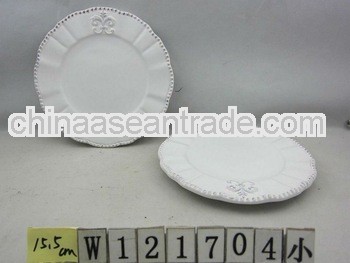 White Glazed Ceramic Round Plate