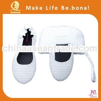 White ballerina shoes PU flat rollasole shoes