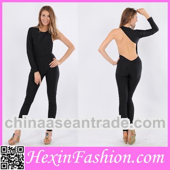 Wholesale Black One-Shoulder Backless Sexy Jumpsuits for Women 2013