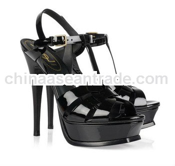 Wholesale New Design Women Over High Platform Sandal Ladies Black More Straps Buckle Strap High Heel
