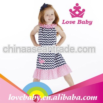 Wholesale New stylish pretty chevron princess dress for girls