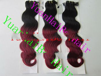 Wholesale Price 18" Ombre Two Tone, Body Wave, Brazilian hair weaving