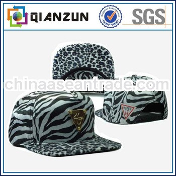 Wholesale Snapback Cap ,High Quality Trucker cap,Flat Brim Zebre Snapback Hats/Caps