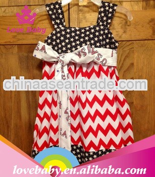 Wholesale fashion and love chevron kid dress for wedding