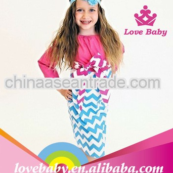 Wholesale new stylish baby girl chevron dresses