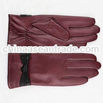 Winter fashion gloves ,Ladies sheep leather hand gloves ,