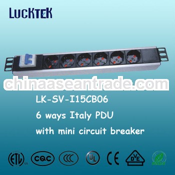 With circuit breaker 6 Ways rack Italy PDU