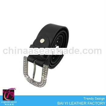 Women Hollow out fancy bead genuine leather belt