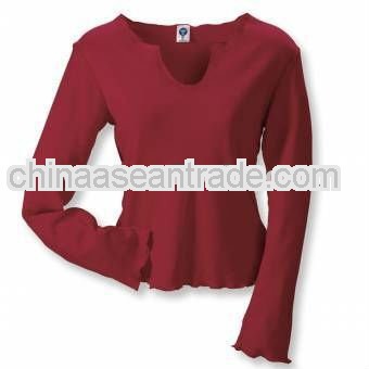 Women's plain long sleeve promotion t-shirt