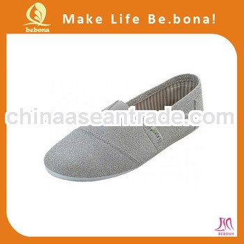 Womens Canvas Metallic Glitter Slip on Shoes Flats