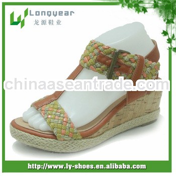 Womens Wedges Sandal Faux Leather Wedge High Heels Sandals Slingback