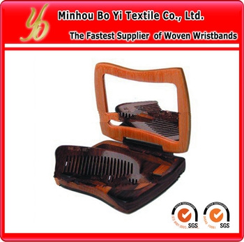 Wooden hair brush with massage function