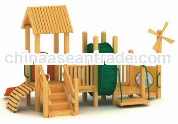 Wooden playground equipment and kindergarten playground slide