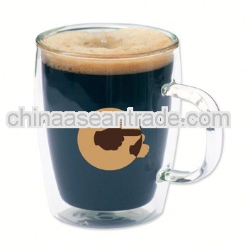 Workmanship Double Layer Crystal High Borosilicate Glass double wall espresso glass cup