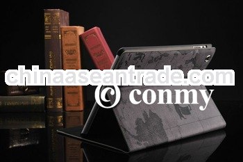 World Map Classic Design Leather Case for Apple iPad 3
