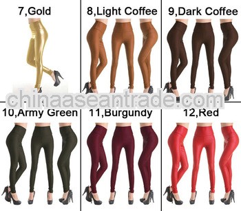 XH-0123-colourful faux leather legging wear