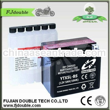 YTX5L-BS motorcycle battery Dry charged with acid pack