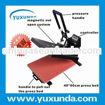 YXD-G6AS 40*60cm Auto open heat transfer machine for t-shirt printing with slide out press bed