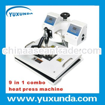 Yuxunda Exclusive listing Multipurose 9 IN 1 combo sublimation printing machine for t-shirt printing
