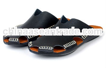 ZH-XW107-5 black men genuine leather sandals