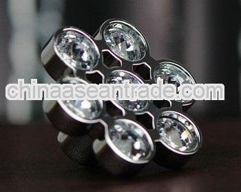Zinc Alloy Flower Style Crystal Bead Furniture Handle Wardrobe Knobs
