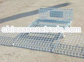 Zinc coated folding metal storage basket